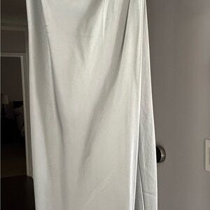 Express sage green Asymmetrical Slip Dress Maxi